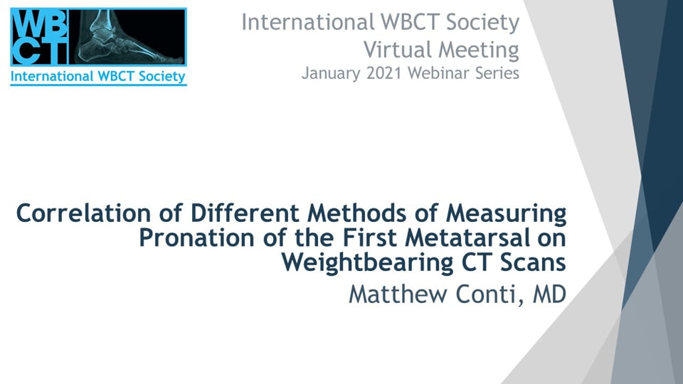 Int. WBCT Society: Correlation of Different Methods of Measuring Pronation of the First Metatarsal on Weightbearing CT Scans