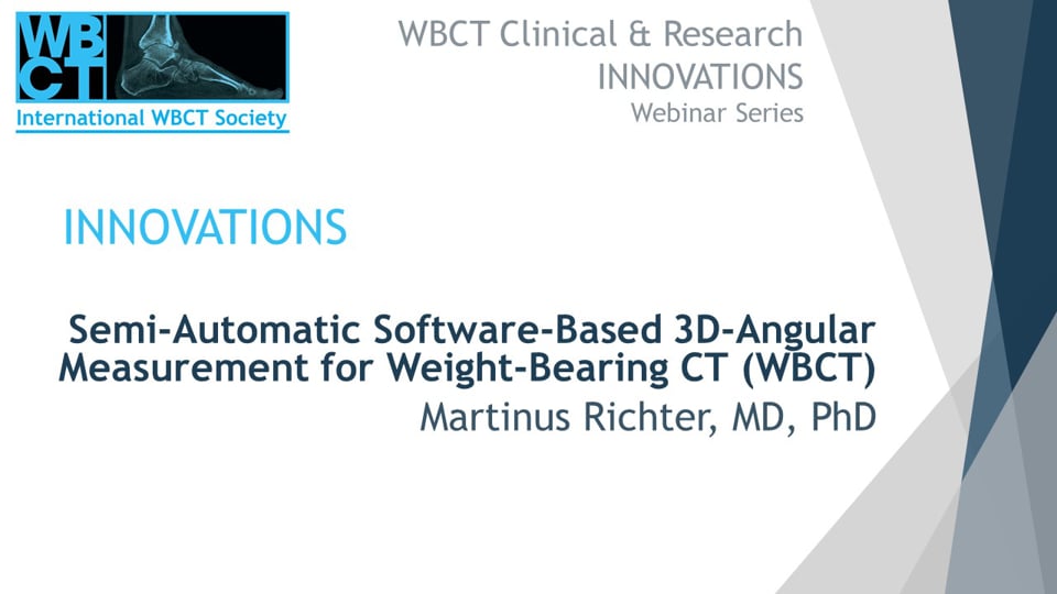 Int. WBCT Society: Semi-Automatic Software-Based 3D-Angular Measurement for Weight-Bearing CT
