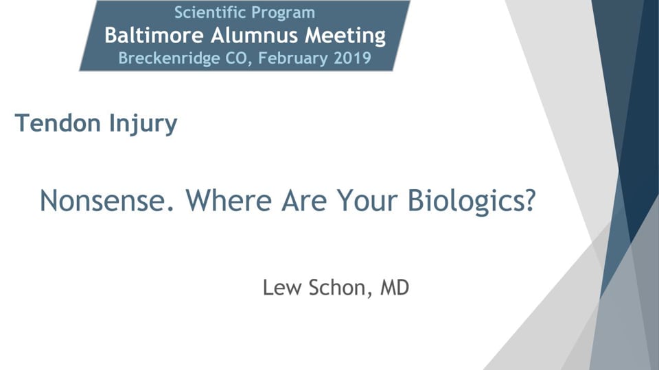 Baltimore Fellows Course 2019: Nonsense. Where Are Your Biologics?